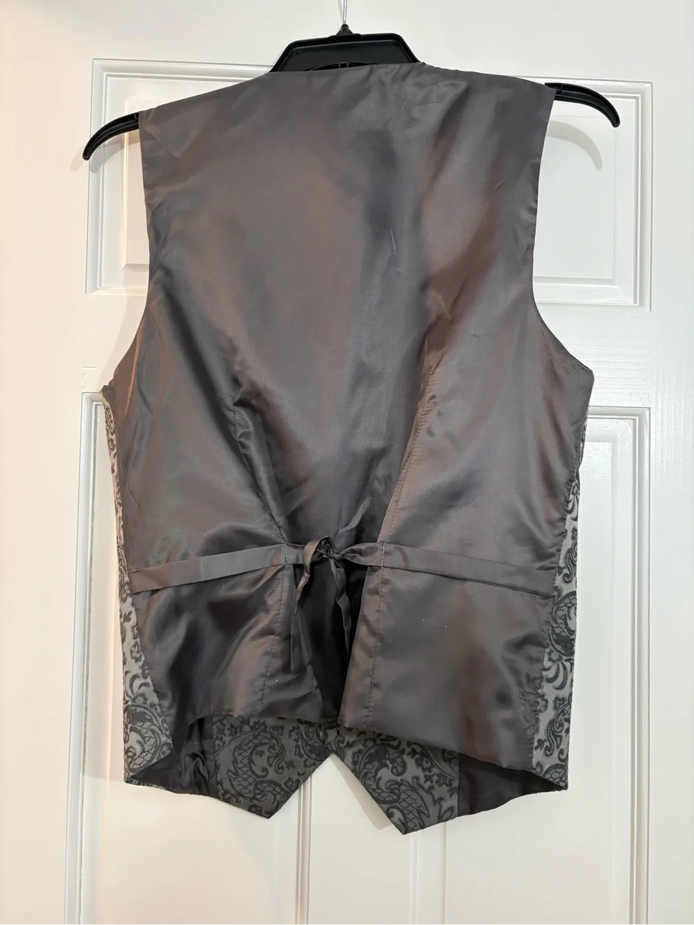 Custom Men’s Gray Paisley Formal Vest Wedding Show Choir